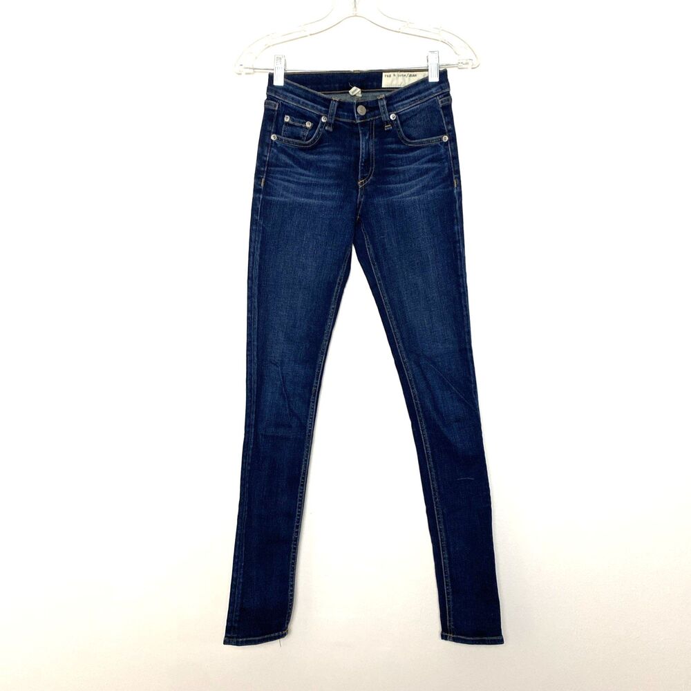 Rag & Bone Skinny Jeans Womens 24 Blue Denim Low Rise Stretch Dark Wash L30"
